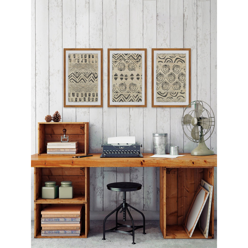« boho lines triptyque », H 18 po x l 12 po x L 1,5 po