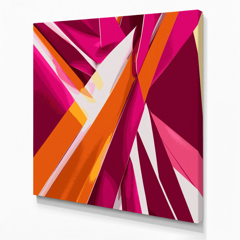 Abstrait, formes, 75, art sur toile rouge, H 32 po x l 32 po
