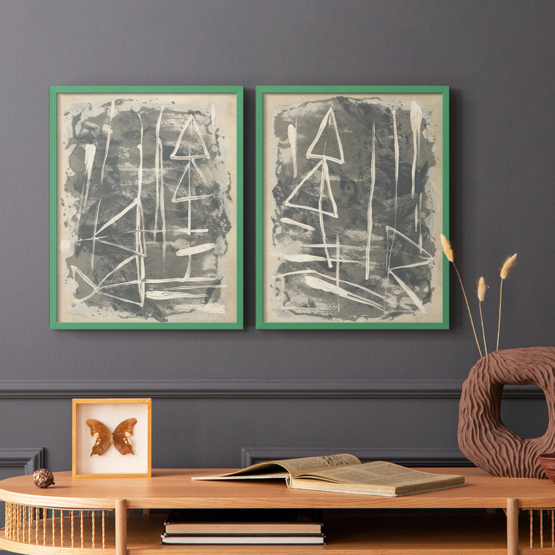 Impression encadrée Mapa Linea I-Premium - prête à être accrochée - aucun clou requis - aucun clou requis, Gris