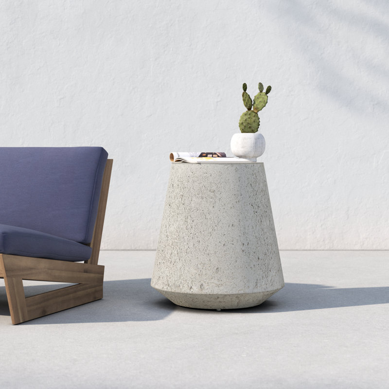 Lele 20.75'' Stone Outdoor Side Table