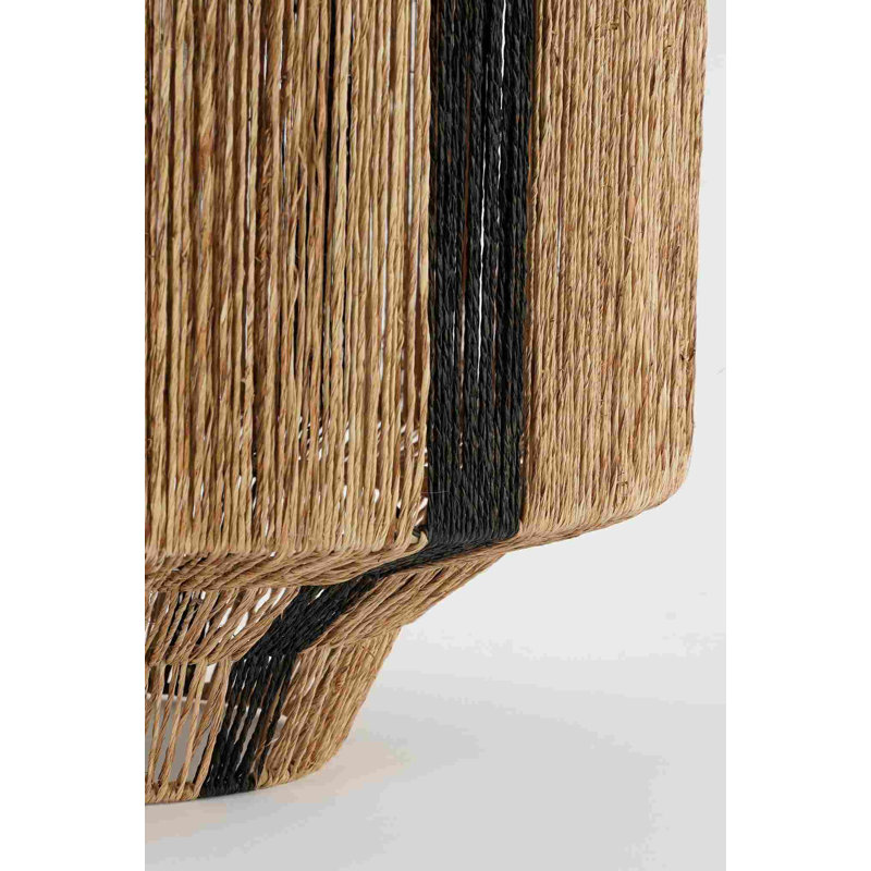 Jute Lantern, Black, 39cm H x 30cm W x 30cm D