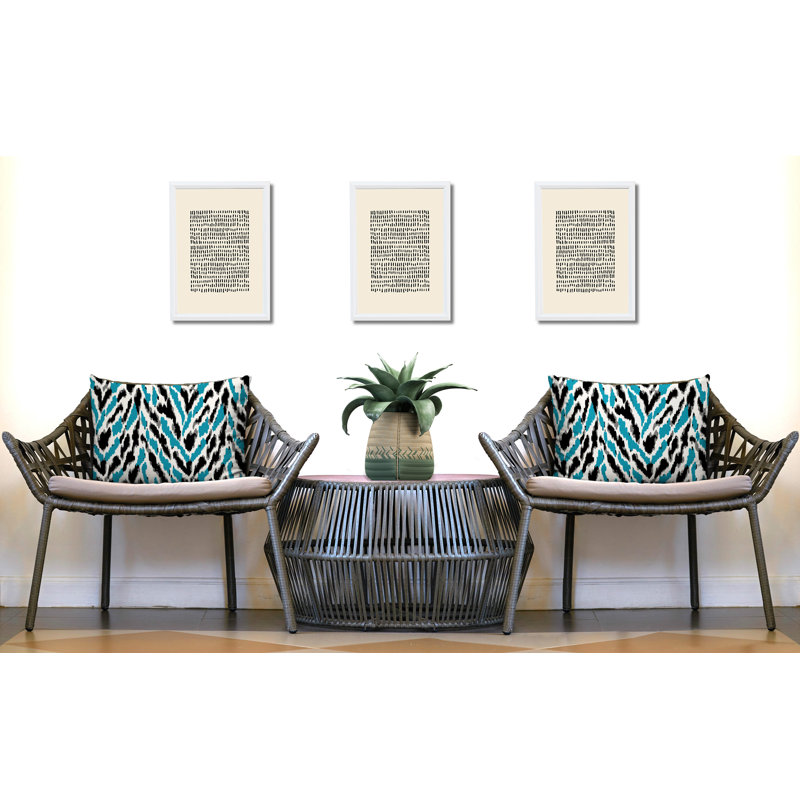 Oreiller réversible intérieur / extérieur à imprimé zébré Kenzi, 20x14, Turquoise
