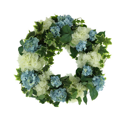 Charlotte 26" Spring Wreath with Hydrangeas and Ivy