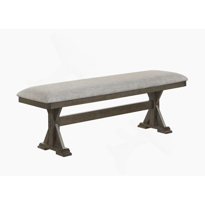 1Pc Rustic Upholstered Dining Bench Rich Wood Finish Wooden Dining Room Furniture Brown