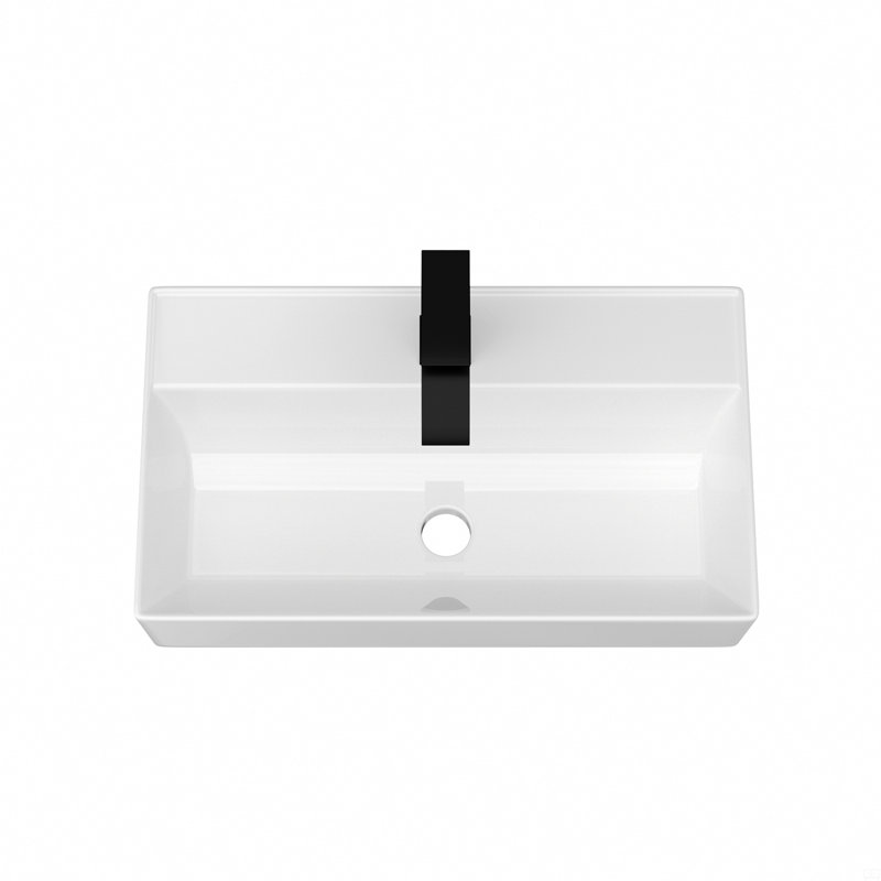 21"X12" Wall-Mounted Rectangular Ceramic Bathroom Sink