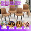 Ensemble de 4 chaises de salle à manger sans accoudoirs en cuir PU avec coussins épais et pieds en métal robustes-123167641
