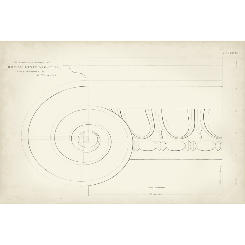 «Greek & Roman Architecture VII» par Thomas Kelly, impression sur toile tendue, H 24 po x l 36 po