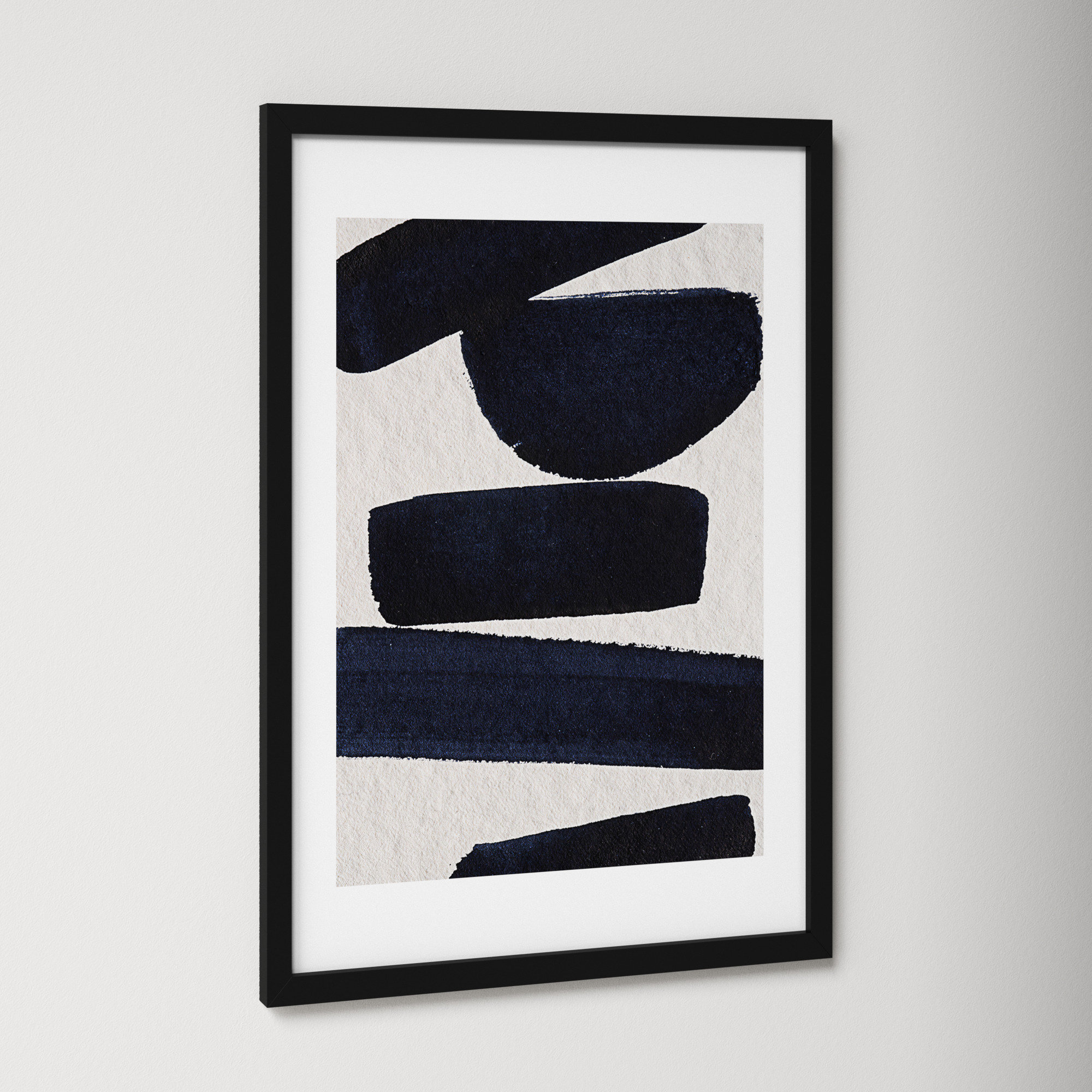 Japandi 5 by Simon West, 25.6" H x 17.4" W x 0.88" D, Black