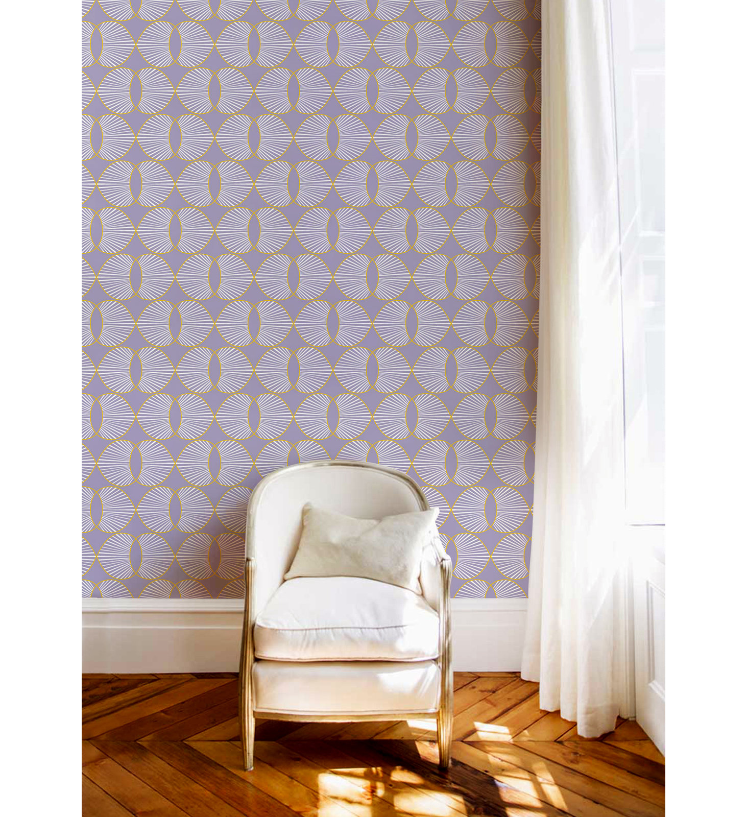Lomé Wallpaper Roll, Lavender, Paper, Non-pasted
