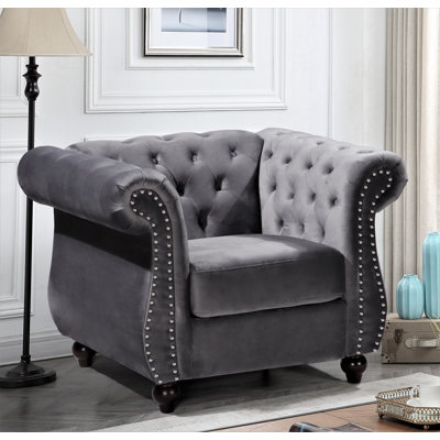 Feldt Velvet Chesterfield Chair