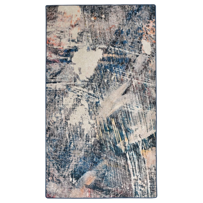 Premium Area Rug (5.2 x 7.5 ft), 100% Polyester, 0.2 in Pile Height | Antibacterial, Non-Slip Underside, Machine Washable | Elegant Design for Living Room & Bedroom Decor, Soft and Durable