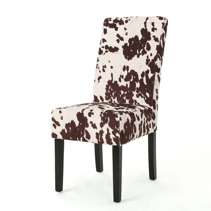 Upholstered Side Chairs, Cream/Chocolate, 4
