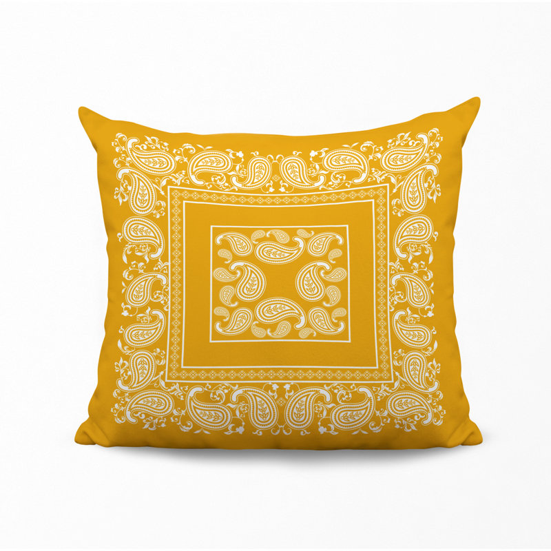 Outdoor Reversible Throw Pillow, 19W" x 19H", Yellow