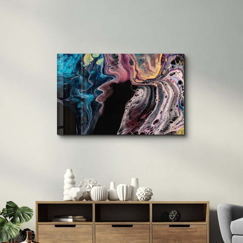 Élégante peinture murale en verre trempé de 13,8 po x 21,7 po | 100% verre trempé, épaisseur: 0,16 pouce | Imprimé UV pour des couleurs éclatantes | Parfait pour la décoration intérieure, le salon et les espaces de bureau