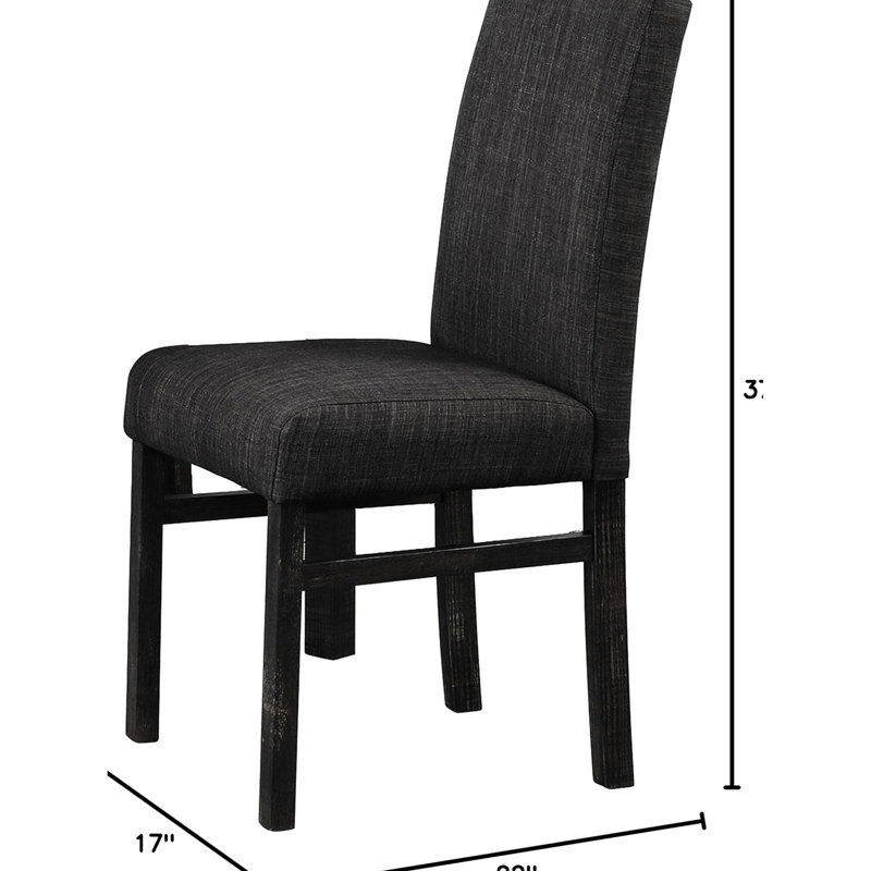 Chaise de salle à manger Transitional, Charbon/Noir