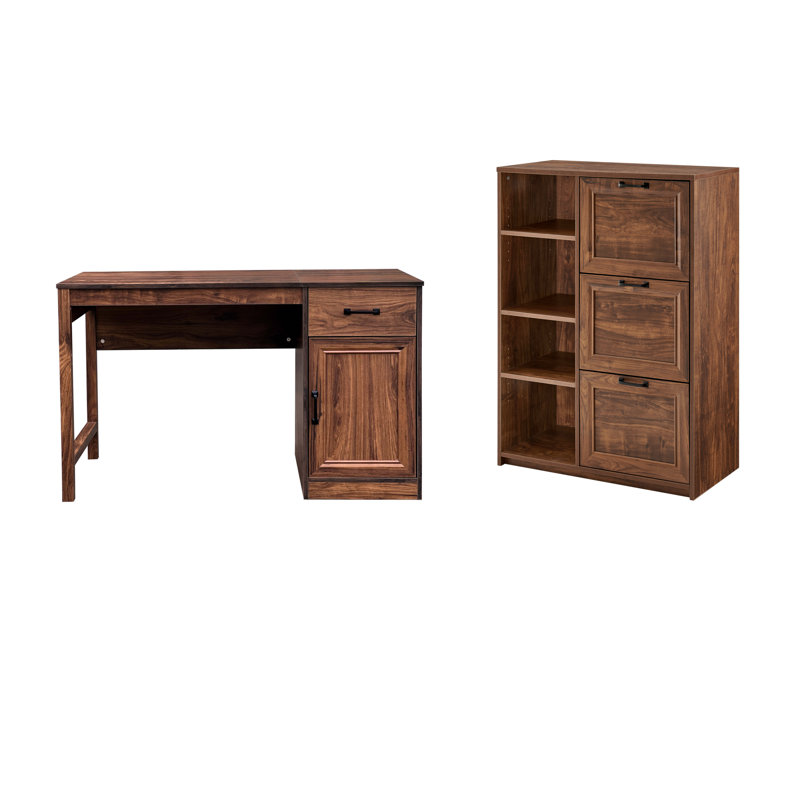 Hitchin 2 Piece Writing Desk Office Set, Walnut