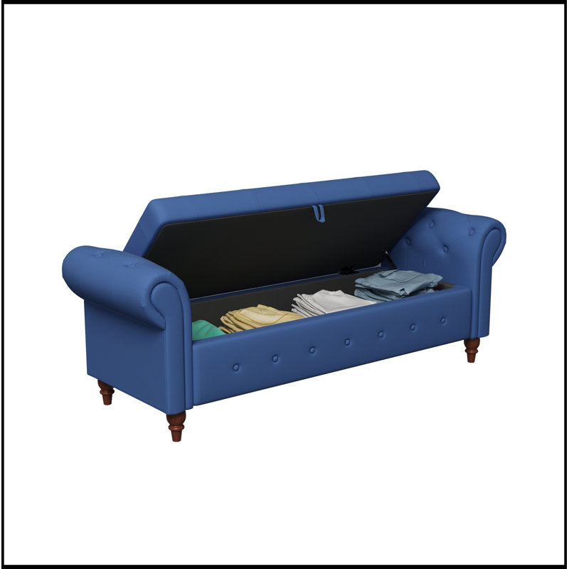 Banc avec siège capitonné et accoudoirs, Marine