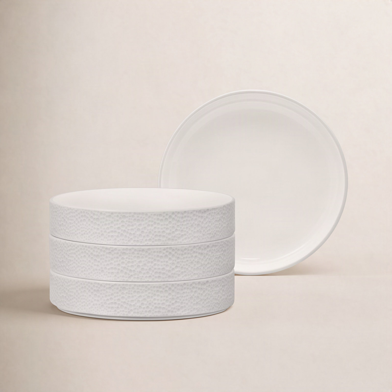 Colortex Stone Porcelain Pasta Bowl, White
