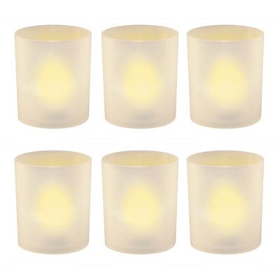 Votives givrées avec lumières DEL à piles