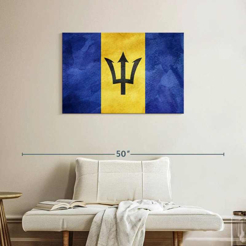 Drapeau Borges Caraïbes Barbade, H 24 po x l 36 po