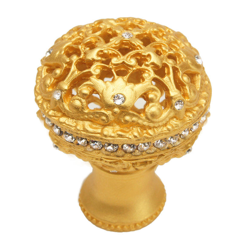 Juliane Grace large knob full round with Swarovski Clear Crystalsin Platinum, Gold