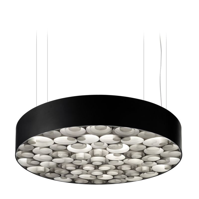 Spiro LED Chandelier, 5.9" H x 29.5" W x 29.5" D, Black, Sea Blue