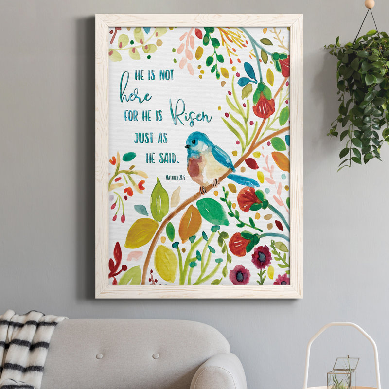 He Is Risen - Peinture sur toile encadrée, H 24 po x l 18 po x P 1,5 po, Blanc