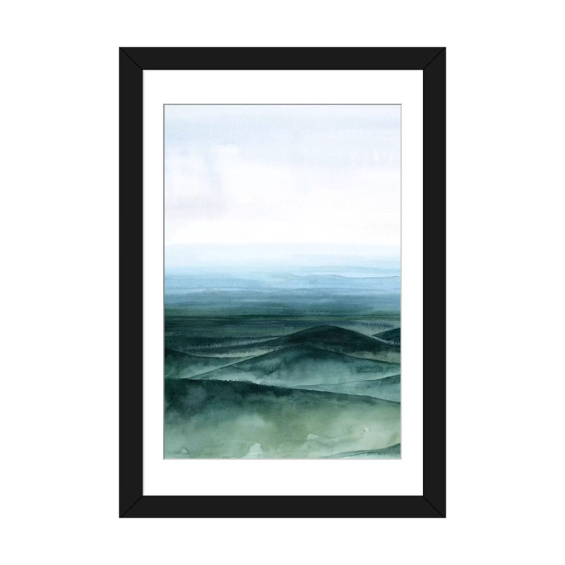 «Plane View II», reproduction sur toile, H 24 po x l 16 po x P 1 po, Papier d'art encadré noir, Blanc