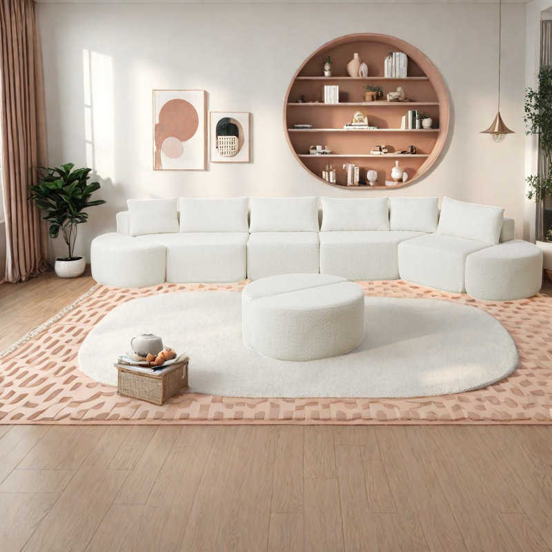 Canapés modulaires polyvalents, tissu chenille, style moderne pour la maison et le bureau