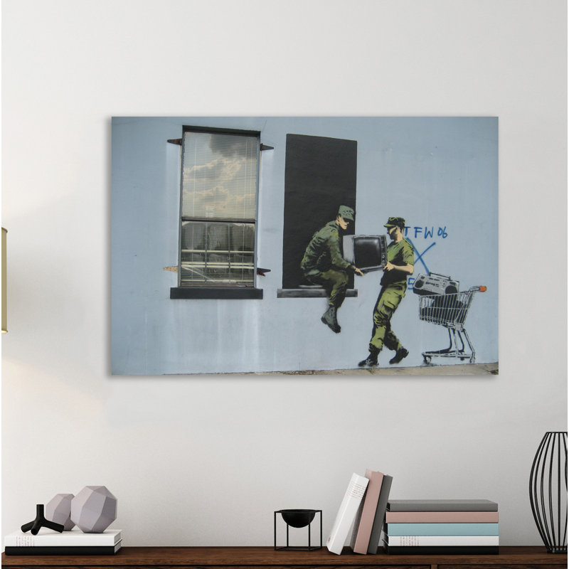Looters by Banksy - Wrapped Canvas Print, 30 cm H x 46 cm W x 3 cm D
