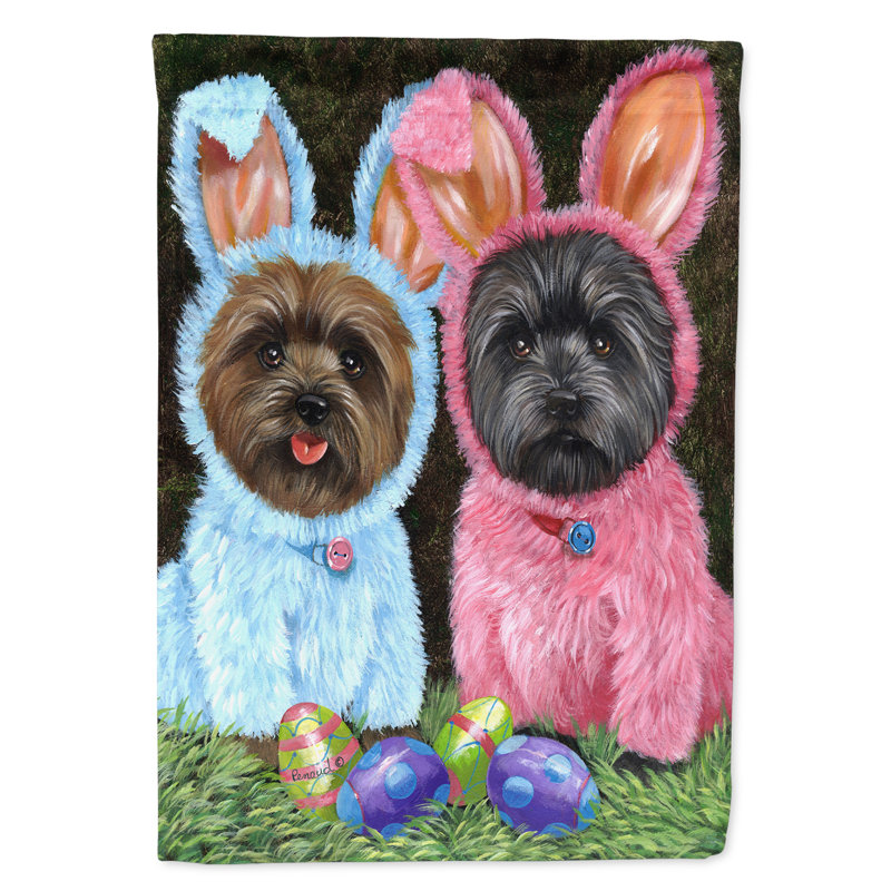 Drapeau de jardin en polyester à 2 côtés Graziello Bichon Frise Do It Better 1 x 0,11 pi, Cairn terrier lapins de Pâques