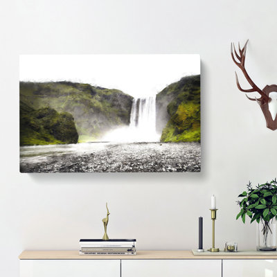 Waterfall in Selfoss Iceland - Wrapped Canvas