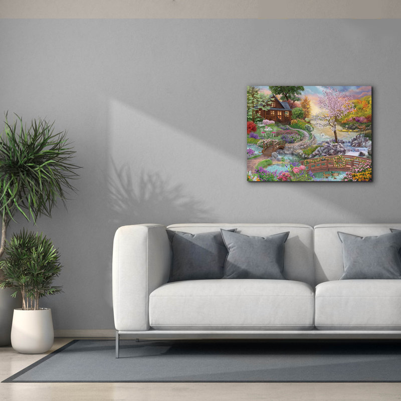 «Spring Stream» par Bigelow, illustrations sur toile, H 26 po x l 34 po x P 1,5 po