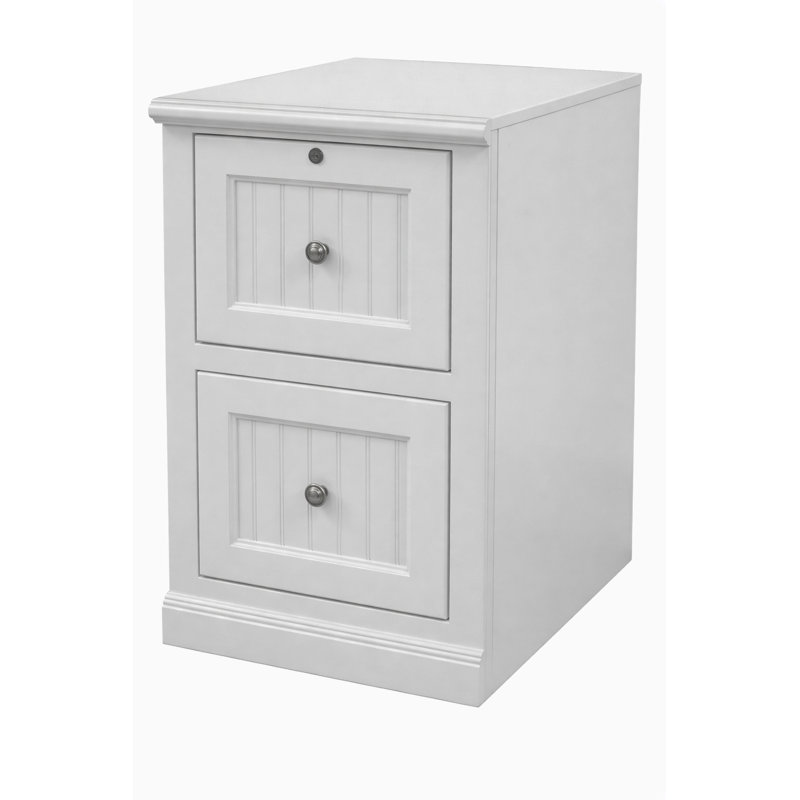 Classeur 2 tiroirs Poplar, Blanc doux