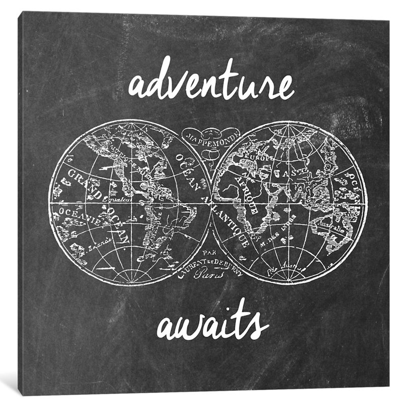 « adventure await », reproduction d’impression sur toile, H 12 po x l 12 po x P 0,75 po