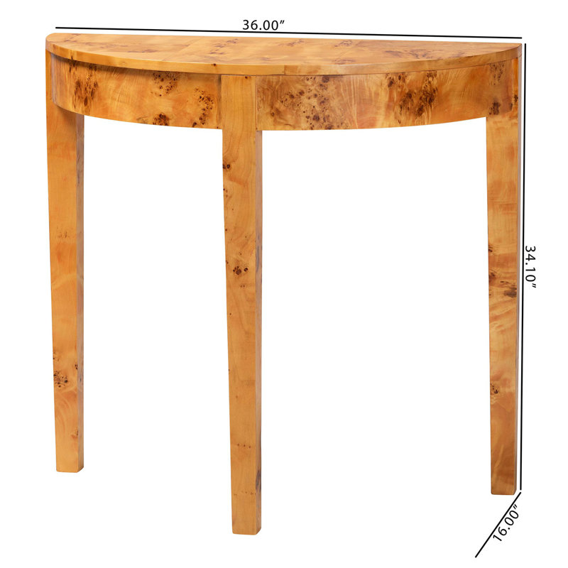 Console en demi-lune en bois véritable moderne et contemporain