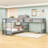 L-Shaped Bunk Bed with Built-In Desk, 4 Drawers, USB Ports and Power Outlet-1265873735