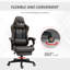Fauteuil de jeu en cuir polyuréthane de bureau de course avec dossier inclinable, dossier lombaire, hauteur réglable-399962315