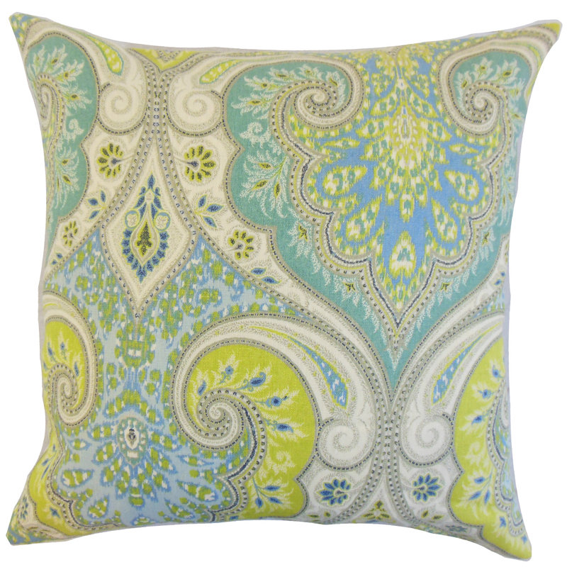 Kirrily Damask Reversible Throw Pillow, Shadow, 18" x 18"
