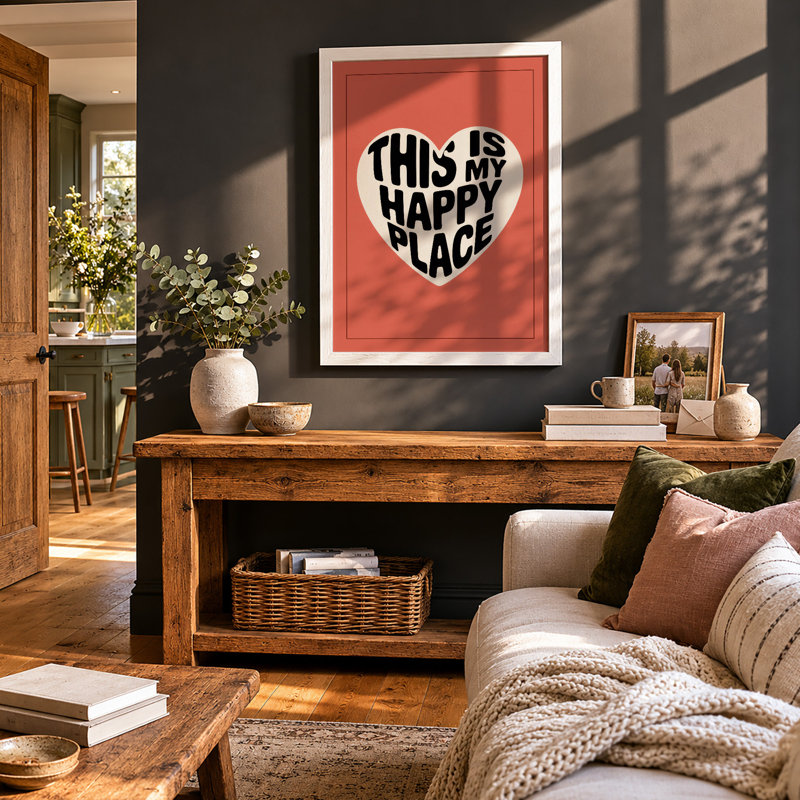 This Is Not Happy Place Typography - Print, A1 - 84.1 x 59.4 cm, White
