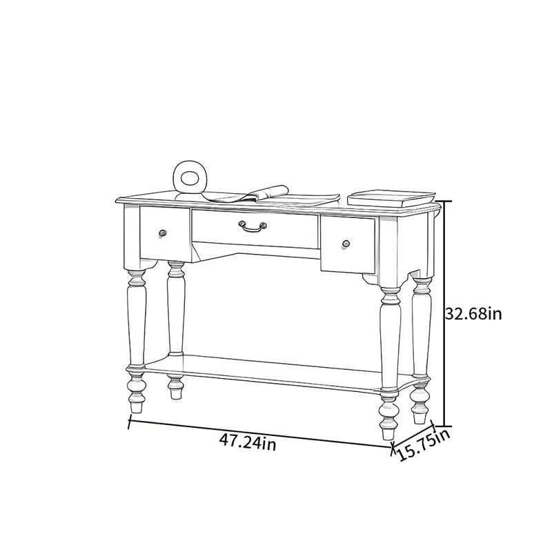 Graesyn Solid Wood Writing Desk