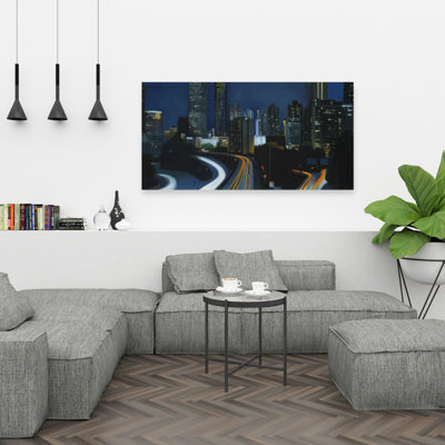 Atlanta la nuit - Toile décorative bleue pour la maison