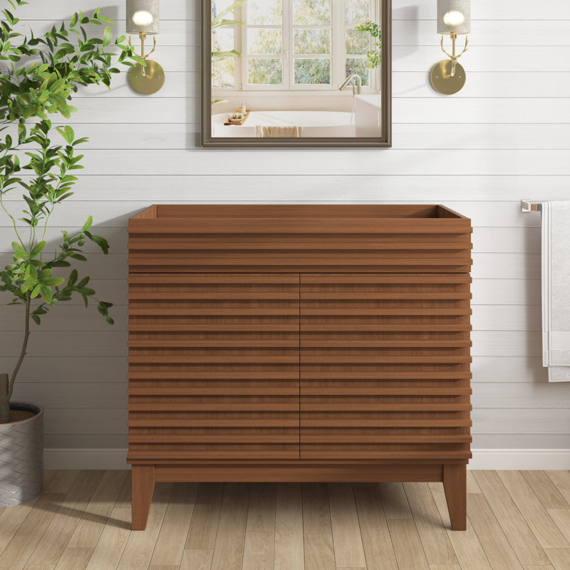 Base de meuble-lavabo simple 36 po Mid-Century