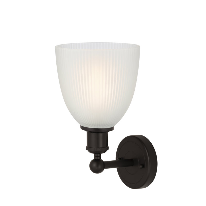 Checotah Armed Sconce, White, Oil Rubbed Bronze