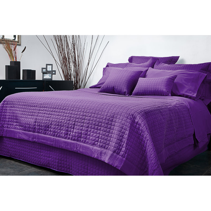 Grid Modern & Contemporary Duvet Cover, Queen, Purple