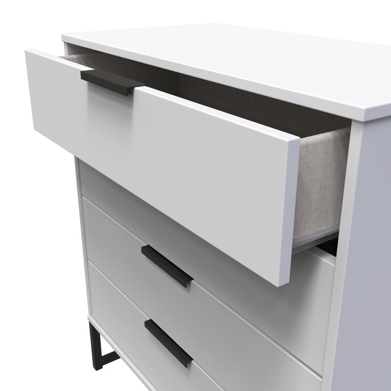 Turah 77 cm W Chest of 4 Drawers, Grey Matt