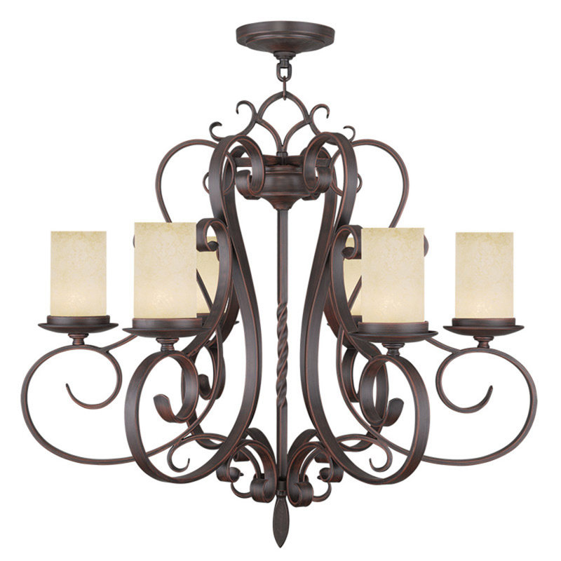 Lustre classique à 6 lumières avec abat-jour
