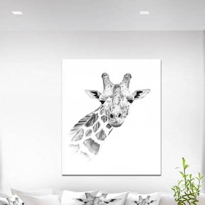 " Giraffe In Black And White "