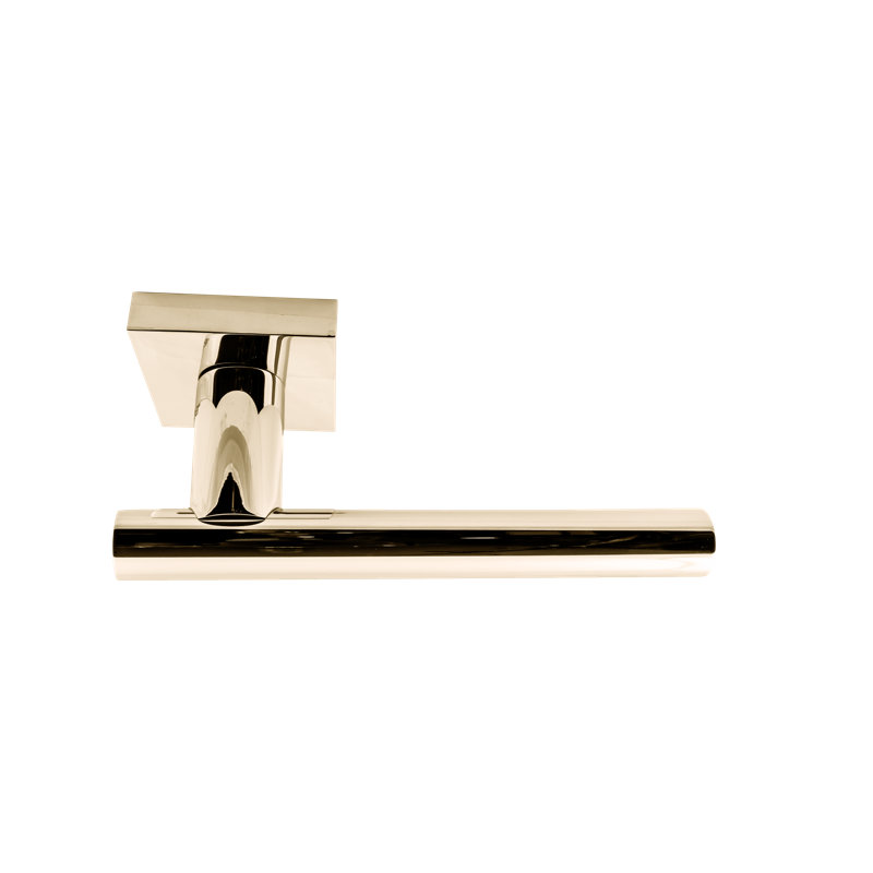 Flat Privacy (Bed & Bath) Door Lever with Square Rosette, Satin Black, 2.75"