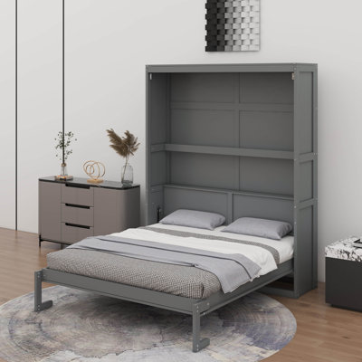 Grand lit escamotable avec tablettes